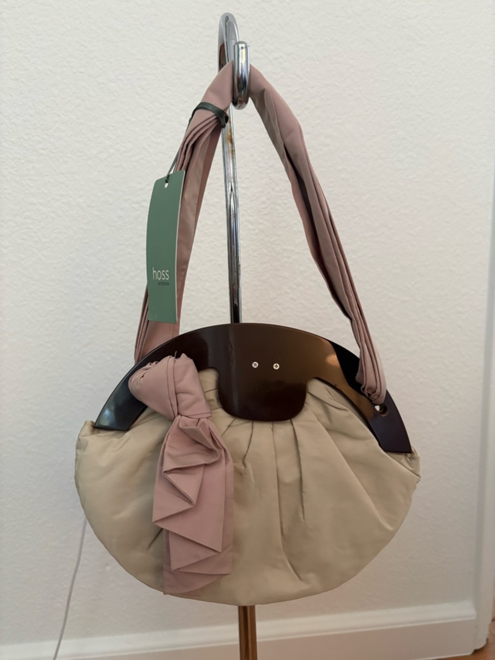 Beige and Blush Women's Shoulder Bag - Picture 2 of 3